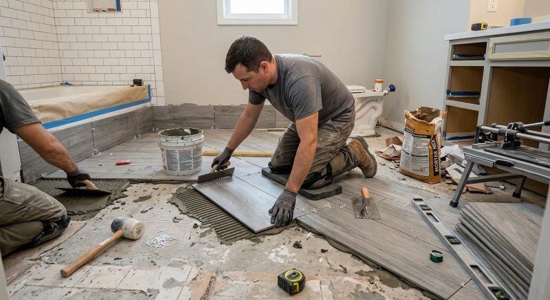 Our team working on Bathroom Remodeling projects in Cecil County, MD
